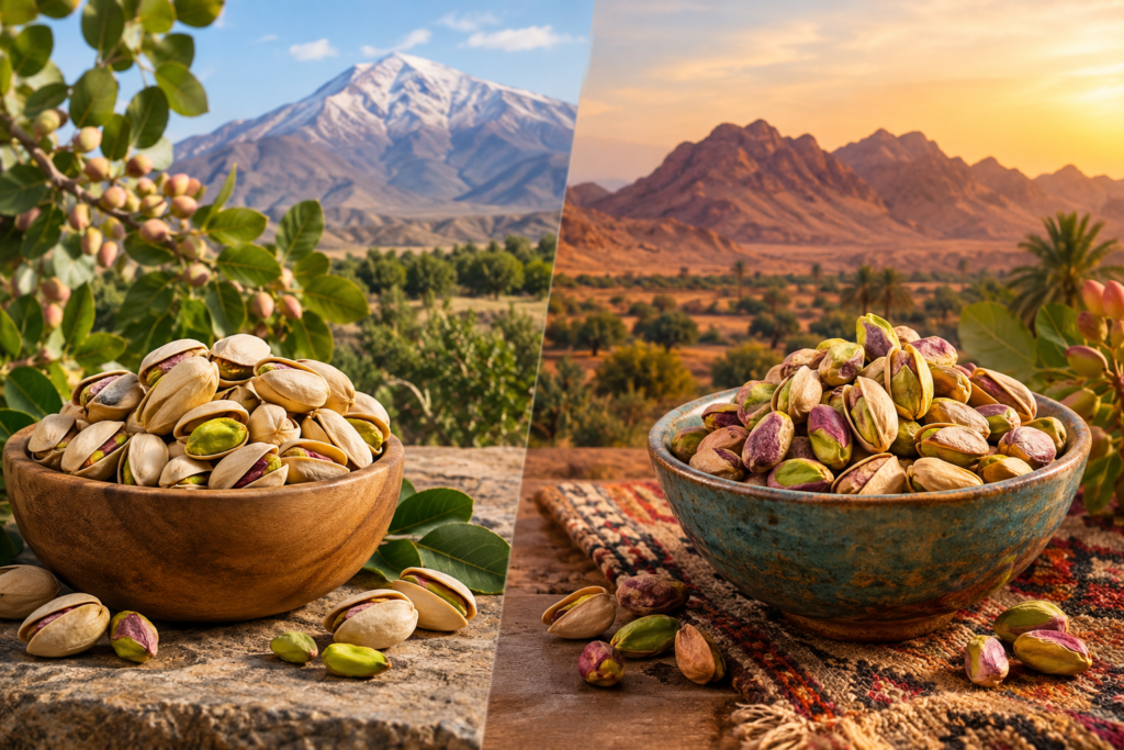پسته ایرانی خندان با مغز سبز و برگ